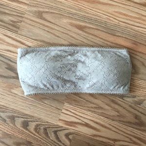 Nude lace bandeau bralette top